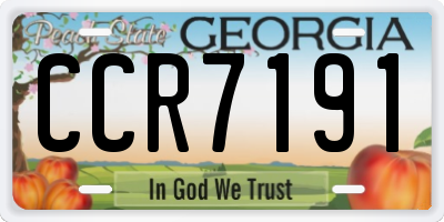 GA license plate CCR7191