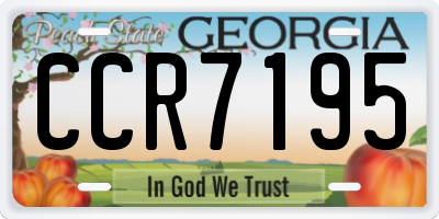 GA license plate CCR7195