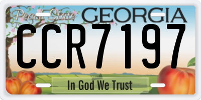 GA license plate CCR7197