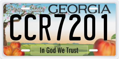 GA license plate CCR7201