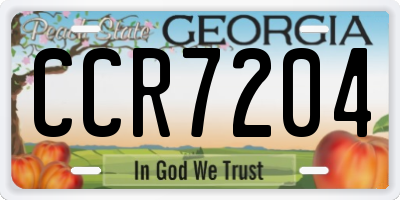 GA license plate CCR7204