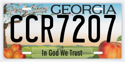 GA license plate CCR7207