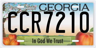 GA license plate CCR7210