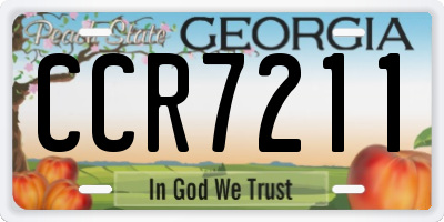 GA license plate CCR7211