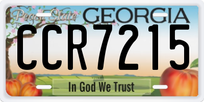 GA license plate CCR7215