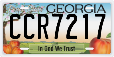 GA license plate CCR7217