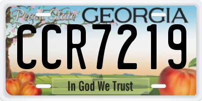 GA license plate CCR7219