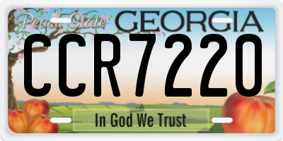 GA license plate CCR7220