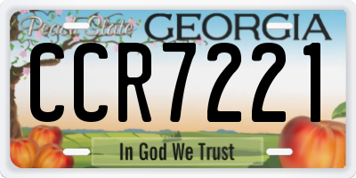 GA license plate CCR7221