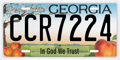 GA license plate CCR7224