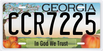 GA license plate CCR7225