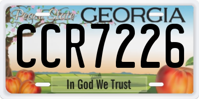 GA license plate CCR7226