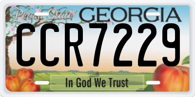 GA license plate CCR7229