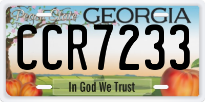 GA license plate CCR7233