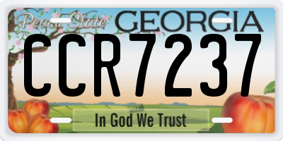 GA license plate CCR7237