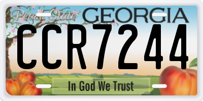 GA license plate CCR7244