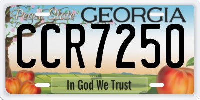 GA license plate CCR7250