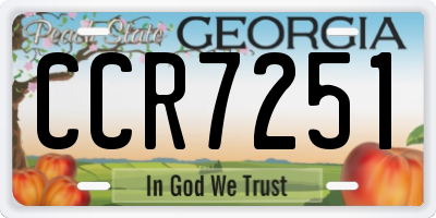 GA license plate CCR7251