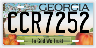 GA license plate CCR7252
