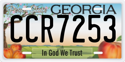GA license plate CCR7253