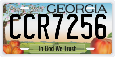 GA license plate CCR7256