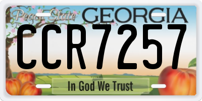 GA license plate CCR7257
