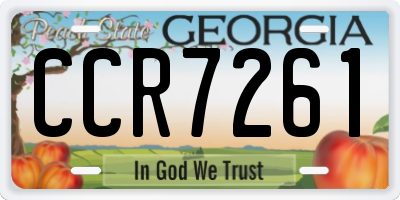 GA license plate CCR7261