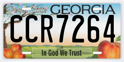 GA license plate CCR7264