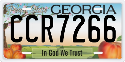 GA license plate CCR7266
