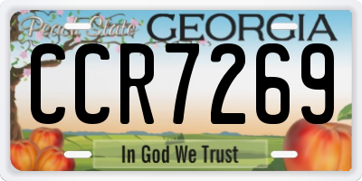 GA license plate CCR7269