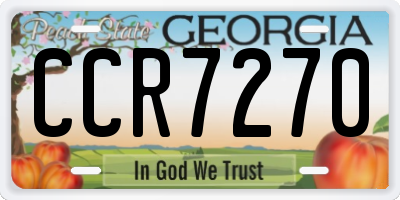 GA license plate CCR7270