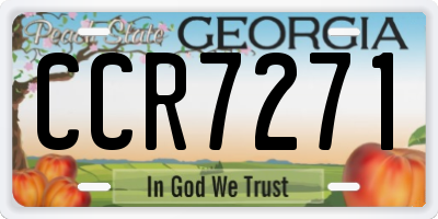 GA license plate CCR7271