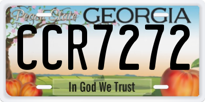 GA license plate CCR7272
