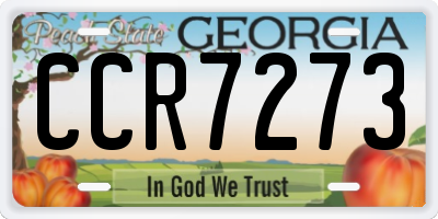 GA license plate CCR7273