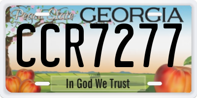 GA license plate CCR7277