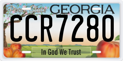 GA license plate CCR7280