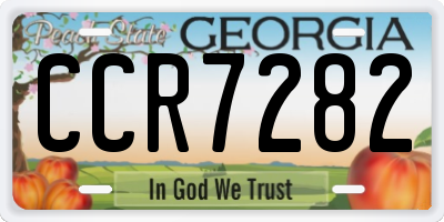 GA license plate CCR7282