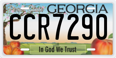 GA license plate CCR7290