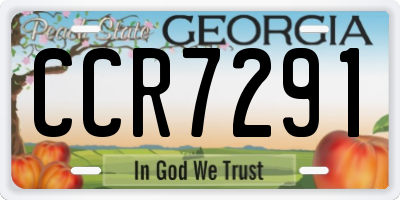 GA license plate CCR7291