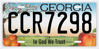 GA license plate CCR7298
