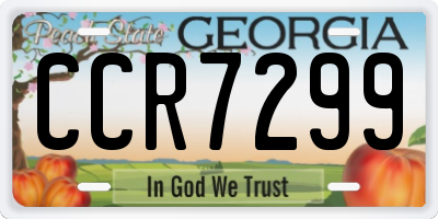GA license plate CCR7299