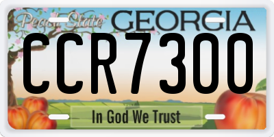 GA license plate CCR7300