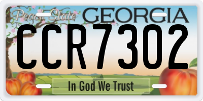 GA license plate CCR7302