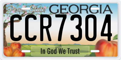 GA license plate CCR7304