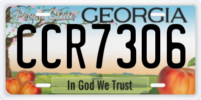 GA license plate CCR7306