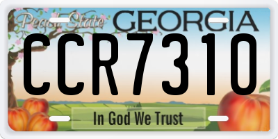GA license plate CCR7310