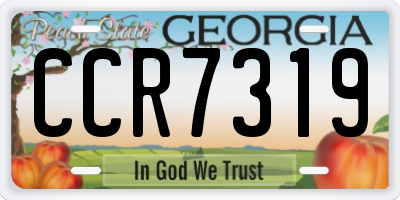 GA license plate CCR7319