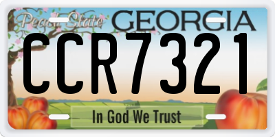 GA license plate CCR7321