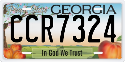 GA license plate CCR7324