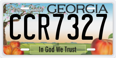GA license plate CCR7327